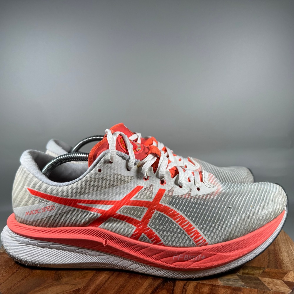 ASICS Magic Speed 2 Mens 12.5 Running Shoes White Orange 1011B848 FF Blast+